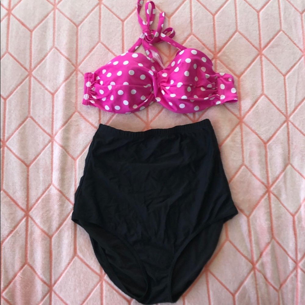 High waisted retro swim suit